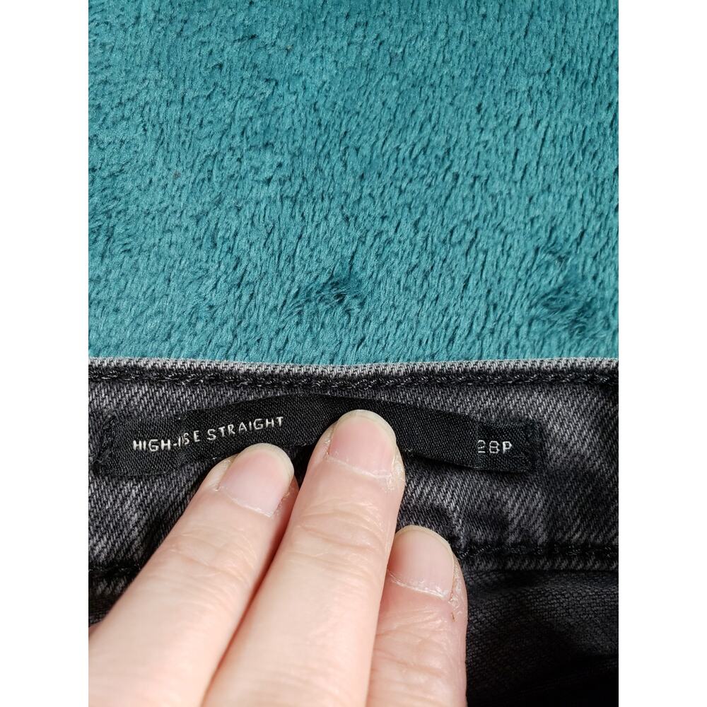 Banana Republic Jeans Size 28 Petite Women Black Pant Stretch High Rise Straight - Picture 4 of 14